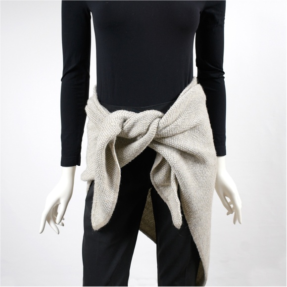 FRATELLI TALLI Knit Collar Scarf OS Beige Wool Alpaca Blend Made In Italy - Picture 6 of 14